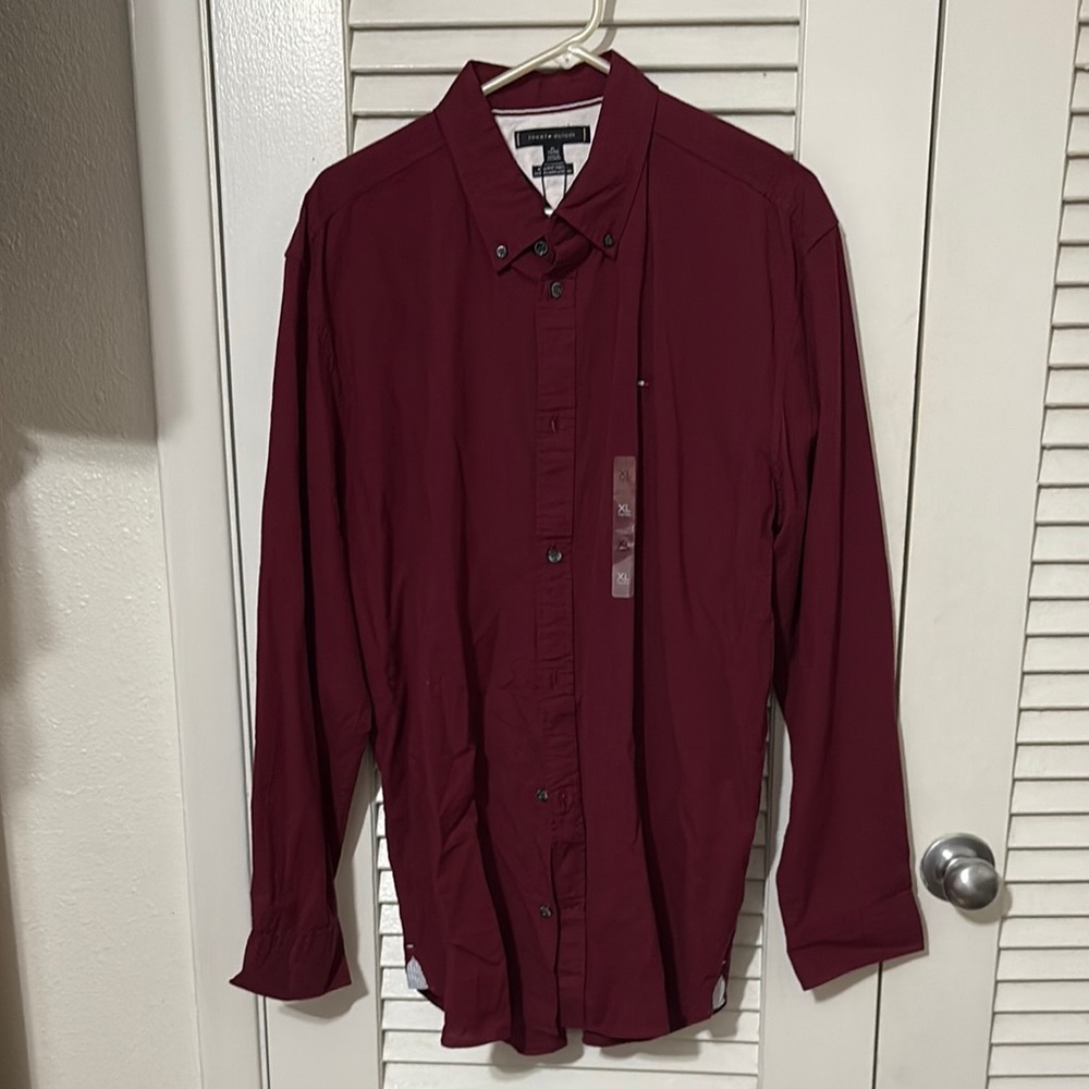 Tommy Hilfiger Red Casual Button Down Shirt